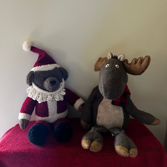 Two Vintage Hallmark Christmas Plush Kris The Bear and Broose The Moose 1998 - Picture 1 of 10